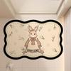 Cute Cartoon Anti-Slip Diatom Mud Bathroom Mat - Water Absorbent Foot Pad for Toilet Door
