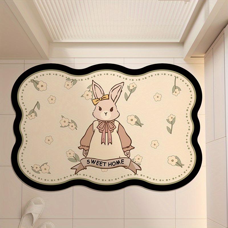 Cute Cartoon Anti-Slip Diatom Mud Bathroom Mat - Water Absorbent Foot Pad for Toilet Door