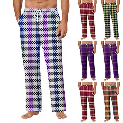 Herren Gestreift Kariert Druck Tasche Lässige Hose Zuhause Pyjamahose