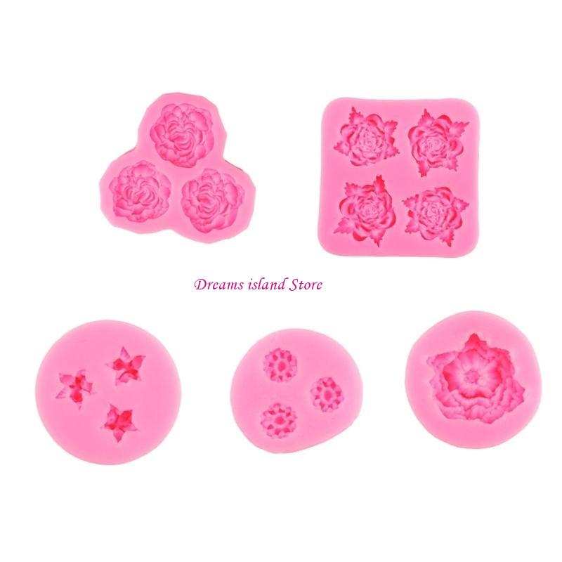 DIY Epoxy-Casting Silicone Mold Flower Mold Epoxy Resin Cake Fondant Mold Baking HX6C