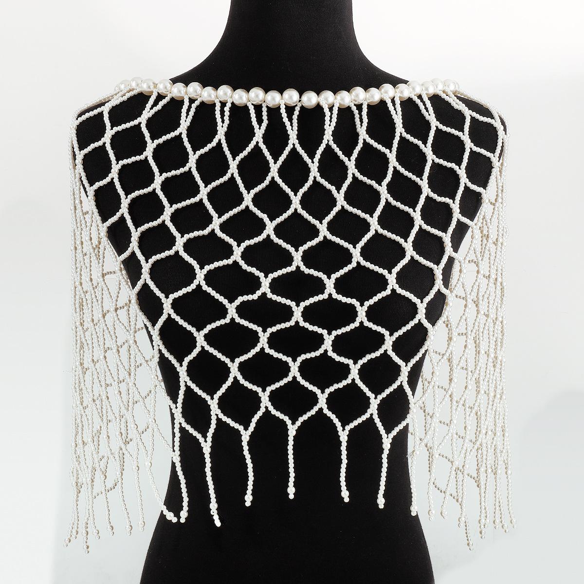 

Персонализированная сетчатая цепочка для тела с бусинами, роскошная элегантная имитация жемчуга, в древнем стиле, модная, шаль для интернет-знаменитости, женская