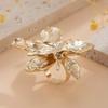 Verstellbarer Metall-Blumenring Zink Zinklegierung Unregelmäßiger Geometrischer Blütenblattring Gold Großer Floraler Ring Party
