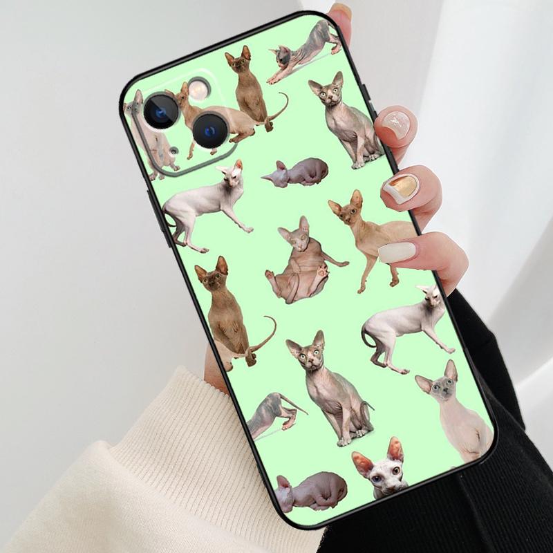 Sphynx Cat Phone Case For iPhone 17 Pro Max 15 14 13 11 12 16 Pro Max mini 15 16 Plus 16e 17 Air Cover