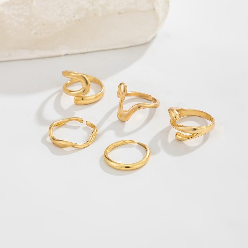 5PCS/3PCS Adjustable Open Foot Rings Polished Finish Beach Jewelry  Summer Season