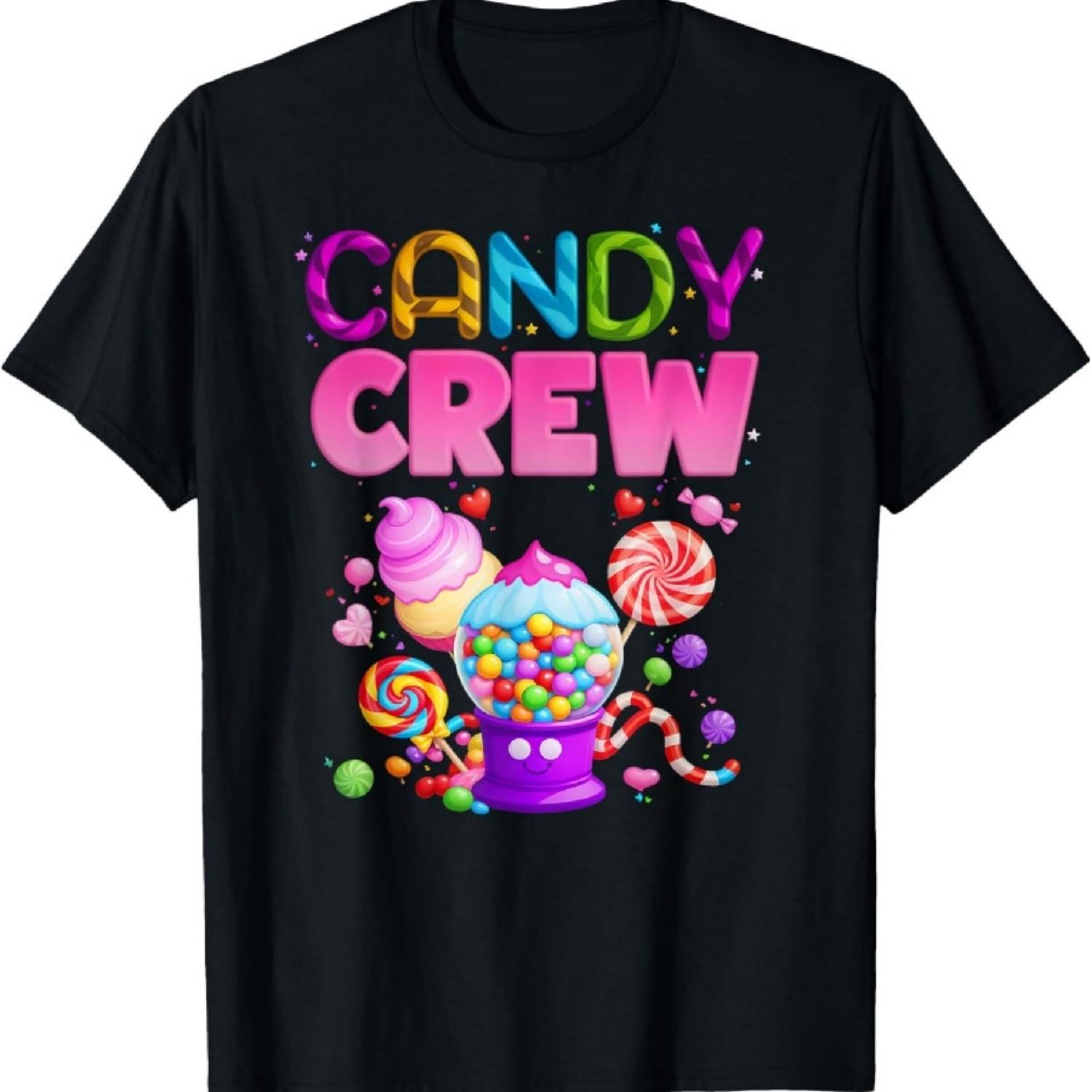

Candy Crew Веселые Сладкие Угощения Красочная Детская Футболка Сладкоежка XXXXXL чёрный