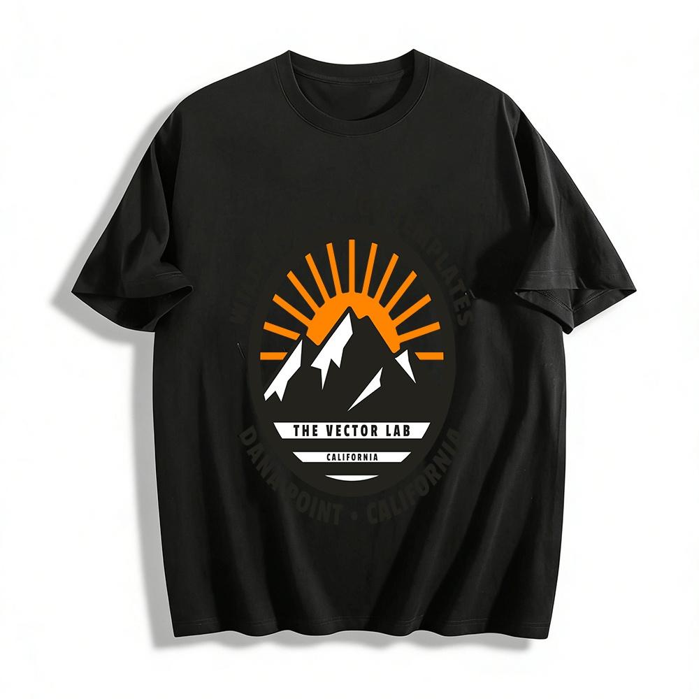California Wilderness Mountain Print Casual Outdoor Tee Pure cotton T-shirt XXS