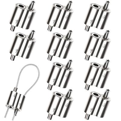 M2 Stainless Steel Wire Rope Clamp – 1/16" Double-Ended Cable Clamp For 1.5-2.0mm Wire – Self-Locking, Corrosion-Resistant – 4/8/10 Pack