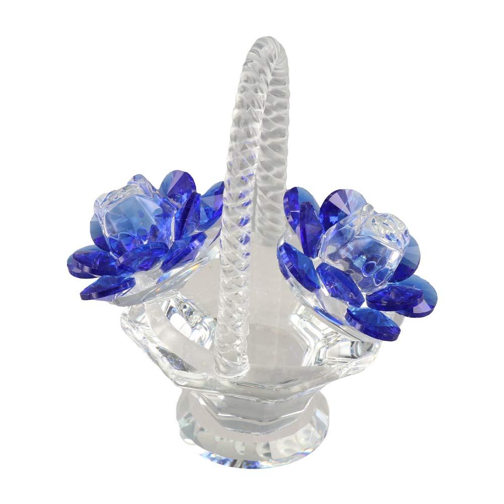 Crystal Art Crystal Flower Basket Figurines Beautiful Car Ornaments Dressing Table