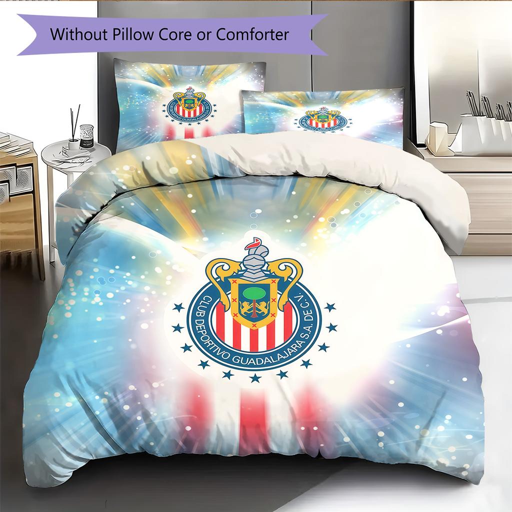 Chivas CD Guadalajara Pattern Bedding Quilt Set Home Decoration Gift (1 * duvet cover + 2 * pillowcase without core)