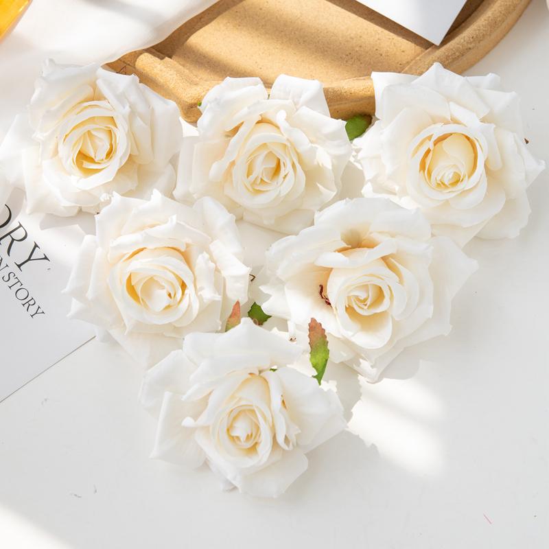 100pz 10cm Fiori Artificiali all'Ingrosso per Scrapbooking Natale Decorazioni per la Casa Matrimonio Giardino Arco di Rose Testa di Seta Finta Scatola di Caramelle