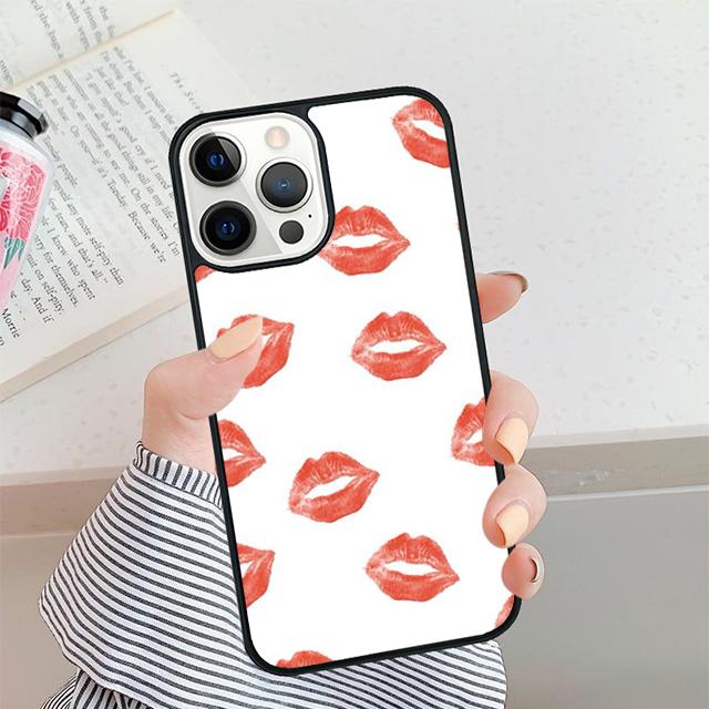 Sexy Mädchen Dame Rote Lippen Handyhülle Für iPhone 17 Air 16 15 14 plus 12 13 Pro max Weiche Stoßfängerhülle Cover coque