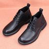 Men's leather shoes, genuine leather Martin boots, medium-top casual leather boots, autumn breathable winter velvet men's shoes