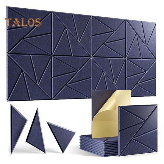 12 buc Panou de perete izolat fonic Autoadeziv absorbant sunet de înaltă densitate Panou de spumă acustică groasă Reducerea zgomotului Placi de decorare a peretelui