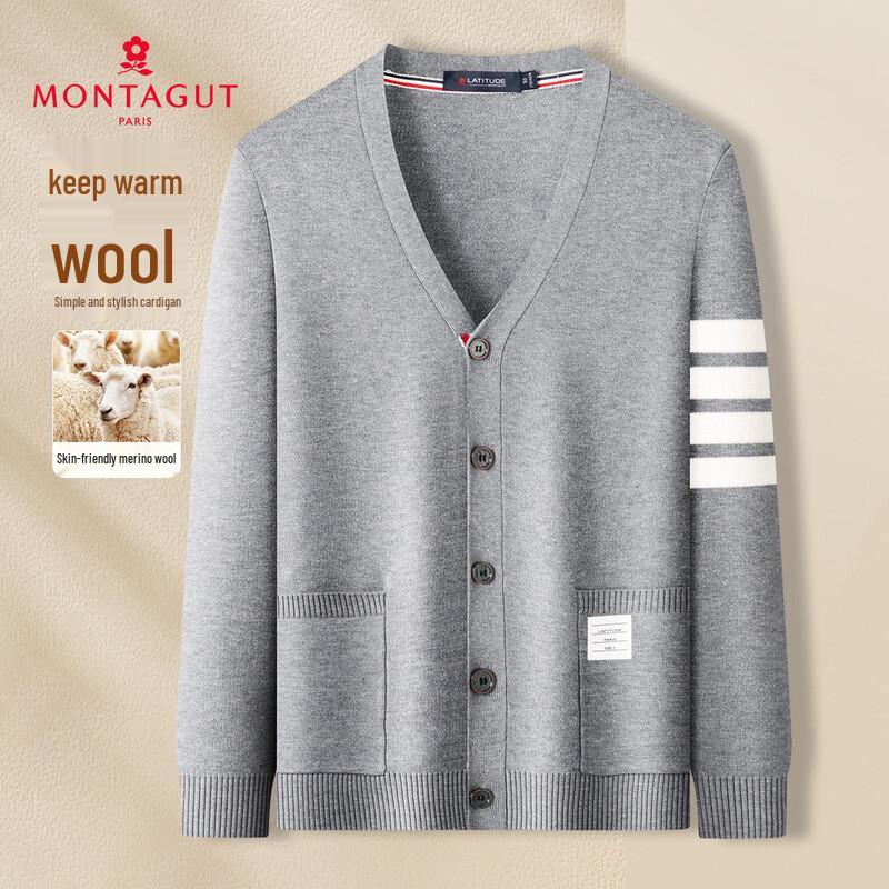 

MONTAGUT Men s Merino Wool Blend Cardigan L