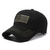 Unisex Cotton Baseball Cap With Simple Embroidery American Flag Design Four-Season Outdoor Casual Sunshade Duckbill Hat