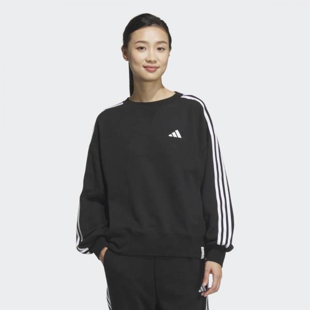 

AdidaS Women S eSSential pluS 3 StripeS French Terry Crew SweatShirt Model AL(100)