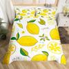 Set Biancheria da Letto Limone e Arancia per Bambini Ragazzi Ragazze Copripiumino Pompelmo Singolo Matrimoniale Estate Fresco Frutta Copripiumino Set
