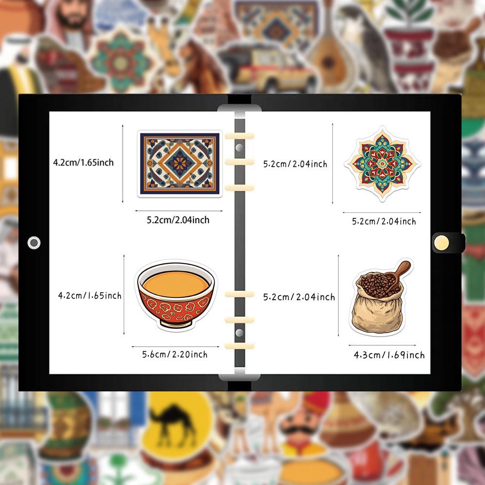 50 Middle Eastern Art Style Cartoon Stickers for DIY Decoration: Personalize Phone Cases, Notebooks, or Water Bottles
