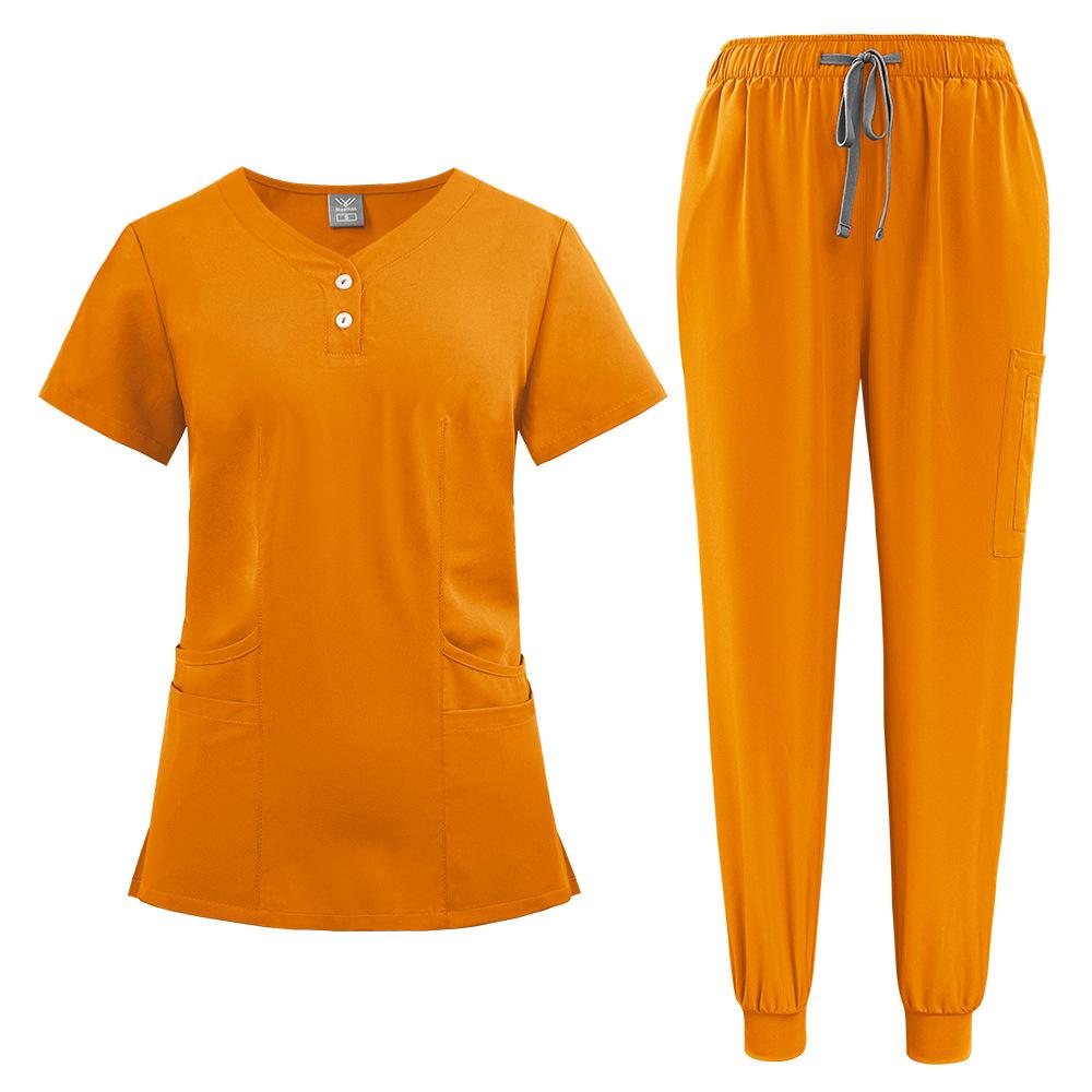 Elastic button plus size casual doctor nurse hospital work clothes hand washing clothes surgical clothes uniform set