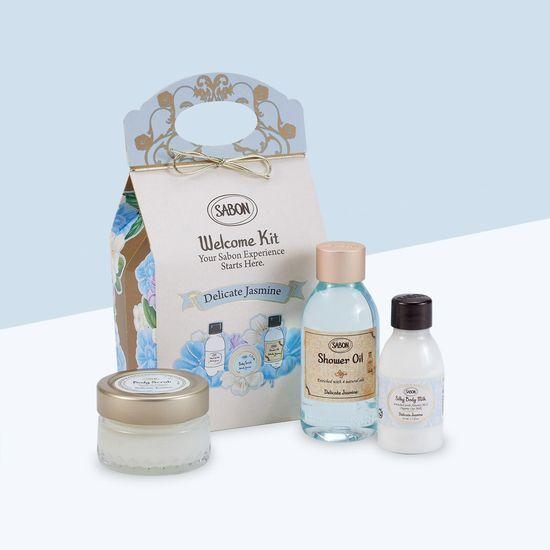 Sabon Welcome Kit Planning Jasmine (Shower Oil 100ml + Body Scrub 60g + Silky Body Milk 50ml)