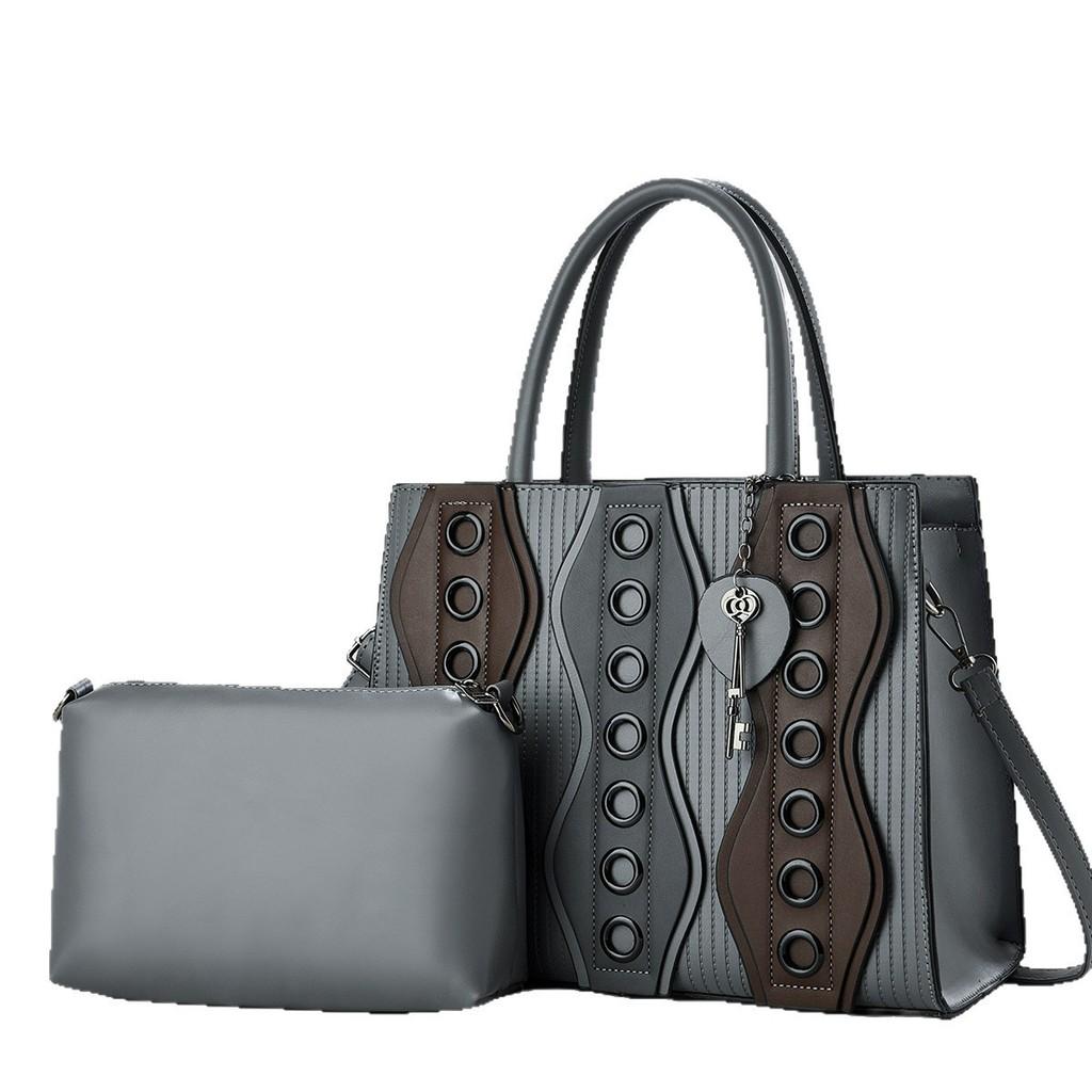 Borsa a Spalla Singola in PU Moderna con Chiusura a Zip e Tasche Interne per Donna
