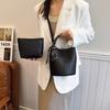 Fashion handbag, foreign style bucket bag, women's spring new textured shoulder bag, foreign style popular messenger bag