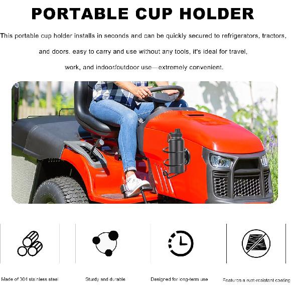 Magnetic Cup Holder for Car, Portable Cup Drink Holder Horizontal Mount on Metal Surface, Heavy Duty Stainless Steel Bottle Holders for School Bus