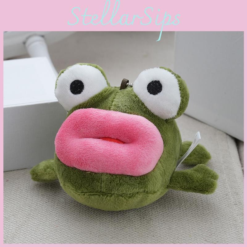 Green Frog Stuffed Animal Keyring With Soft Short Plush For Kids Gift