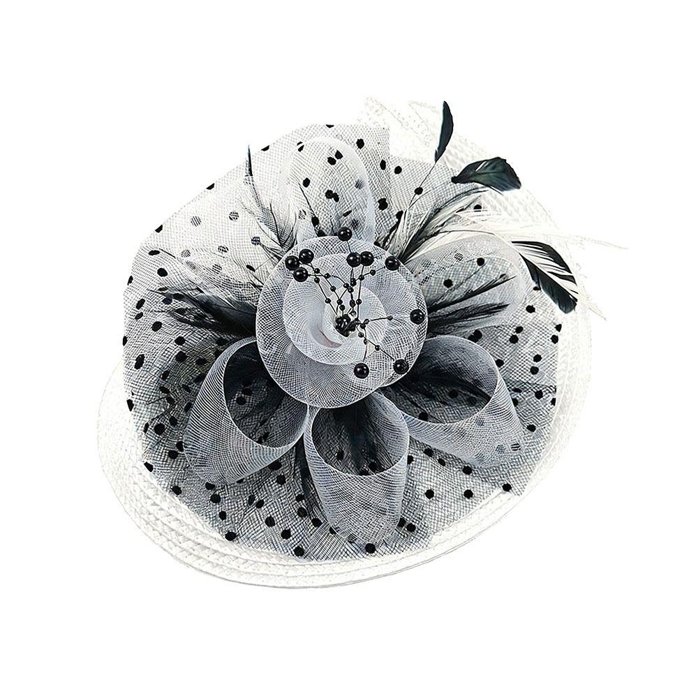 Feather Elegant Hair Drop Fascinator Hat Mesh Ribbons Headress New Fascinator Caps  Bridal Wedding