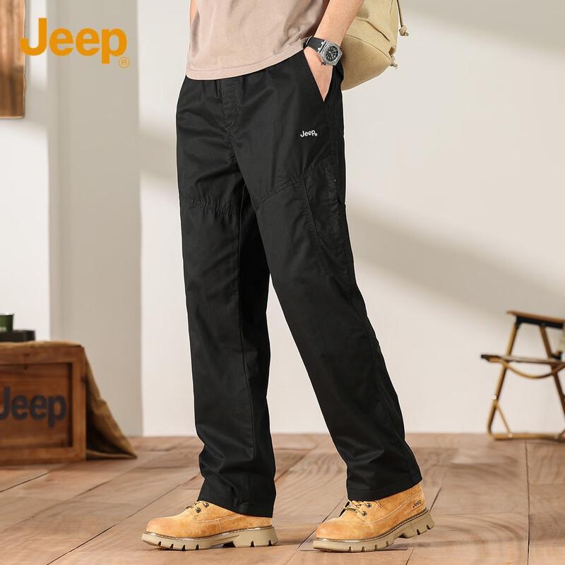Jeep Men's Spring Autumn Straight-Leg Cargo Pants