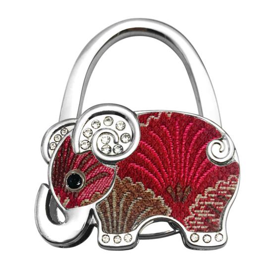 Elephant Handbag Hook Foldable Alloy Bag Hanger with Non-Slip Base Portable Table Bag Wallet