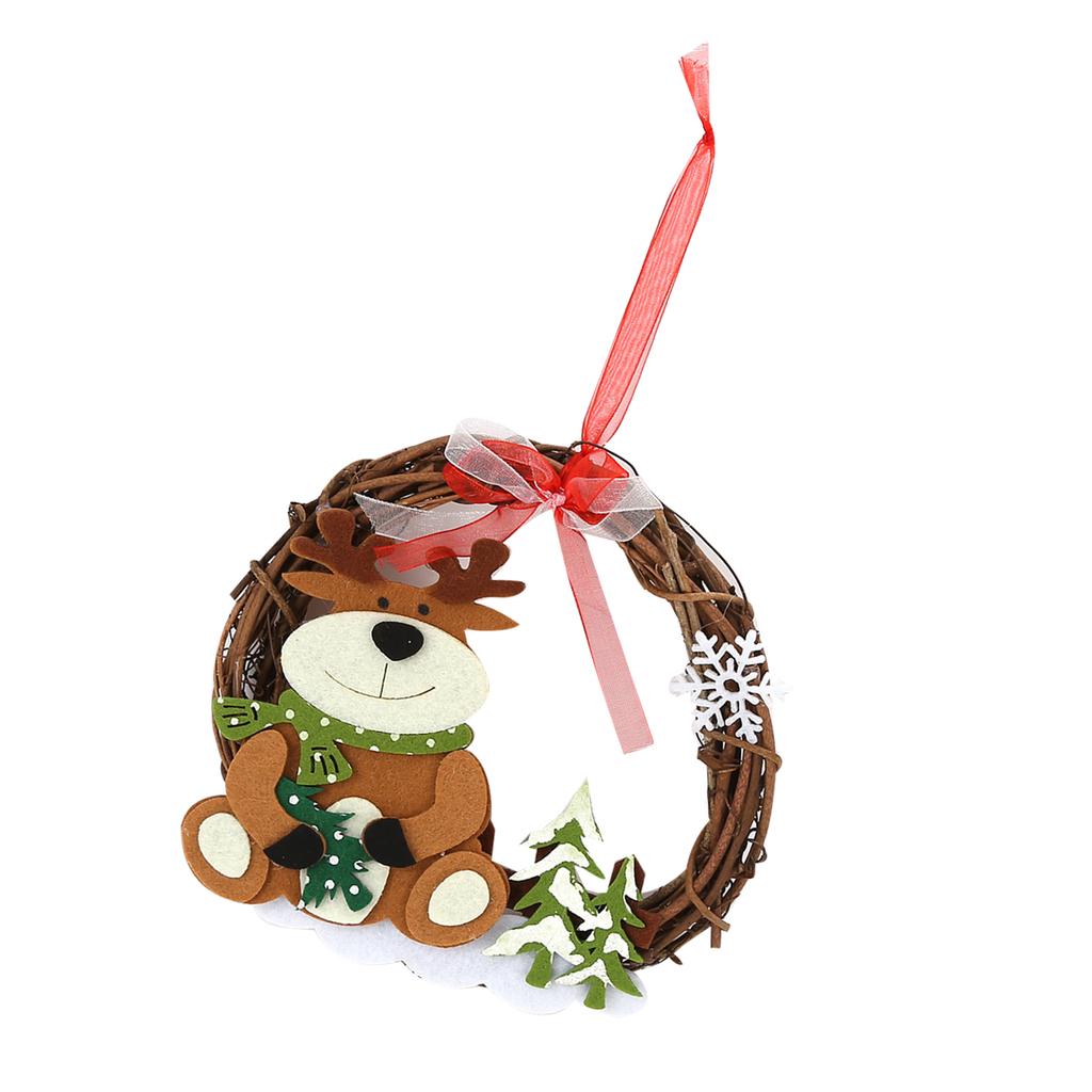 Christmas Decorative Rattan Wreath Christmas Vine Circle Wreaths DIY Christmas Craft Interior Decoration for Home Party