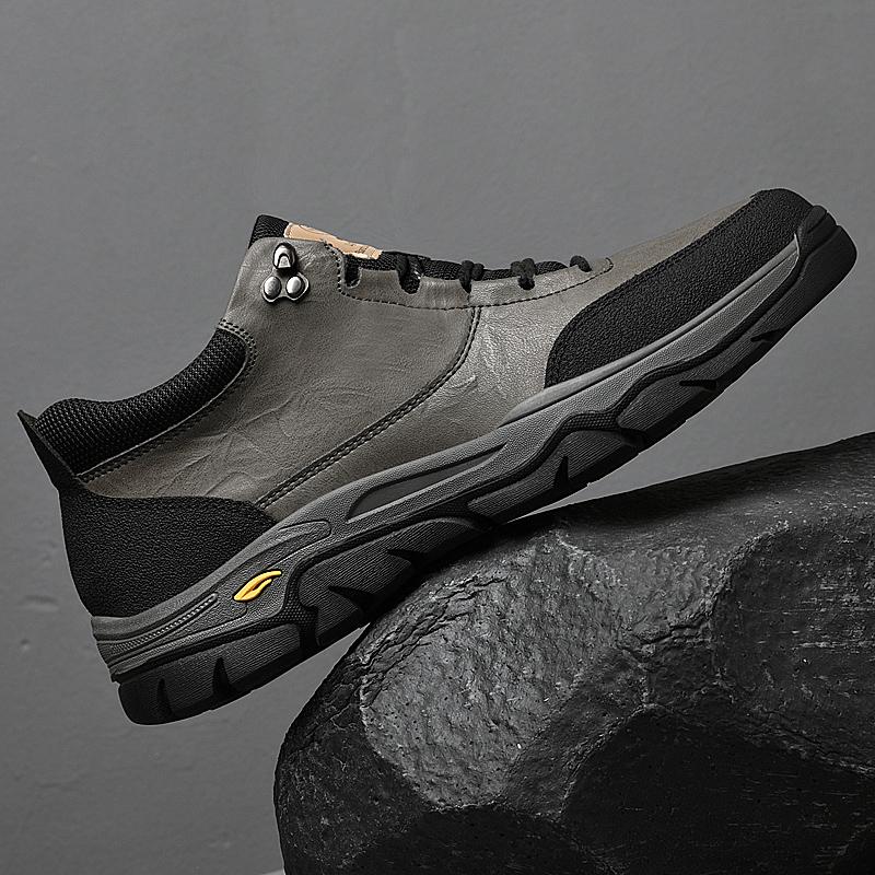 Fashion Men Casual Leather Shoes Classic Quality Anti-slip Wearable Large Size Climbing Shoes Outdoor Sneakers Trekking Leather Footwear