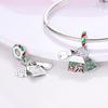 2026 Christmas Theme Snowflake Gift Box Santa Claus Beaded Pendant 925 Silver DIY Bracelet Christmas Gift