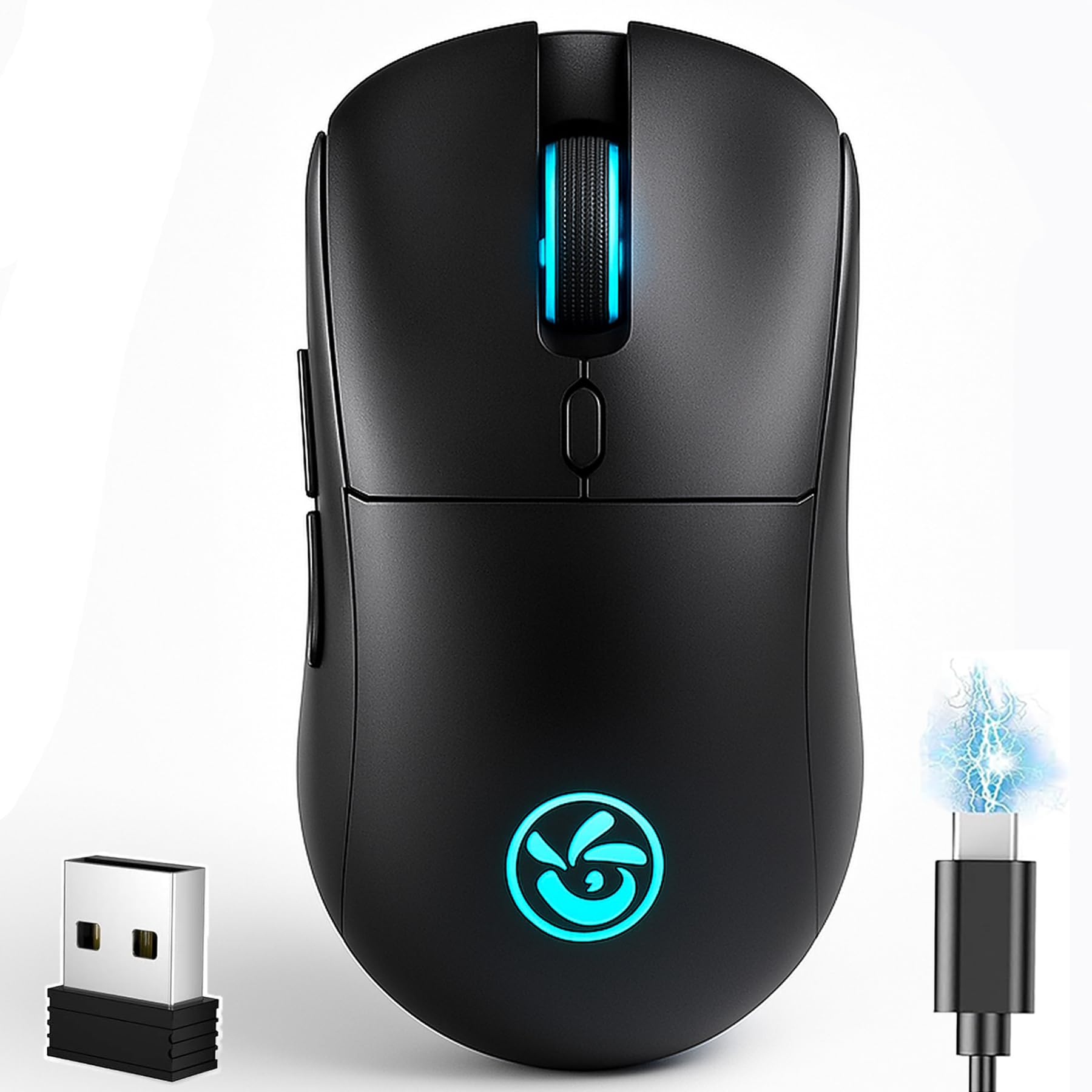 

Wireless Mouse [2025 High Precision & Sensitivity] Quiet Wireless Mouse with BackForward Buttons, 5-Level DPI Switching, Type-C Rechargeable,