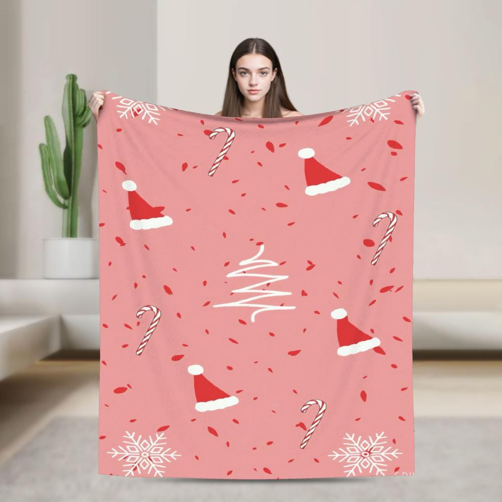 Plaid & Holiday Christmas  Flannel Blanket Autumn  Super Warm Bedding Throws for Kids Adult Bedroom Bedspread Sofa Bed Cover