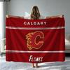Calgary Flames Print Flannel Blanket High Quality Warm Comfortable Cover for All Seasons Perfect for Gifts Home Decor