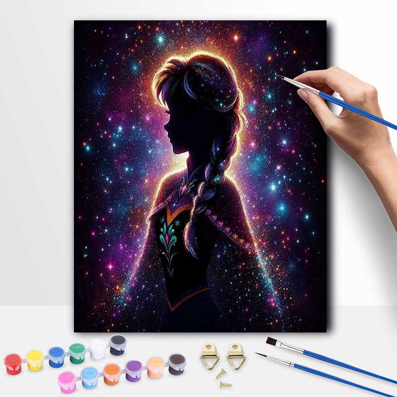 Disney Galaxy Anna DIY Painting Kit Classic Style Home Decor Craft Gift Idea Art Canvas Wall Decor For Living Room Bedroom Wall Decor