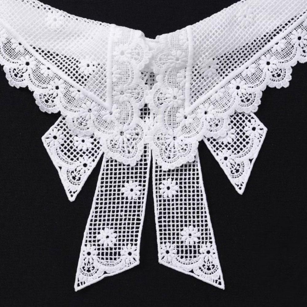 Black White False Collar Lace Floral Decoration Collar Fashion Fake Collar  Women Girls