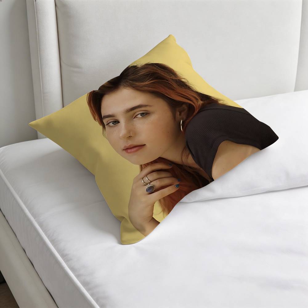 CCharm Singer CClairo Square Pillow Case Soft Decorative Throw Pillow Cover for Home Sofa Bed