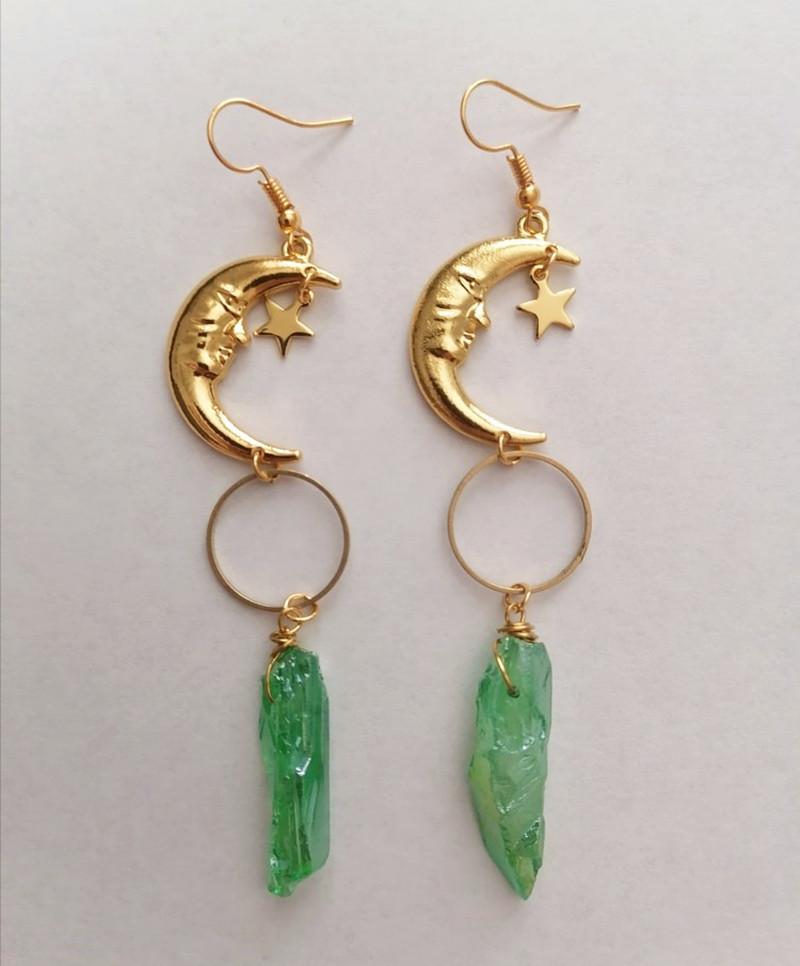 

Серьги из кварцевого кристалла «Полумесяц и звезда» в подарок