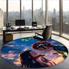 Nezuko (5) Round Office Rug Decorative Floor Rug for Office Bedroom Living Room and Home Space