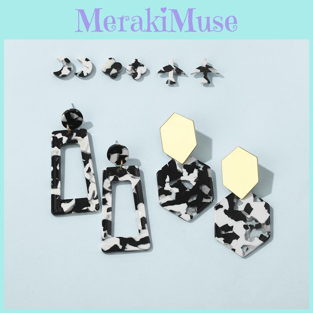 Versatile Print Leopard Earrings Modern Star Shape Acrylic Studs For Occasions All