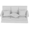 Mini Wooden Dollhouse Sofa 1:12 with 3 Pillows, Highly Simulated Model for Living Room Decoration