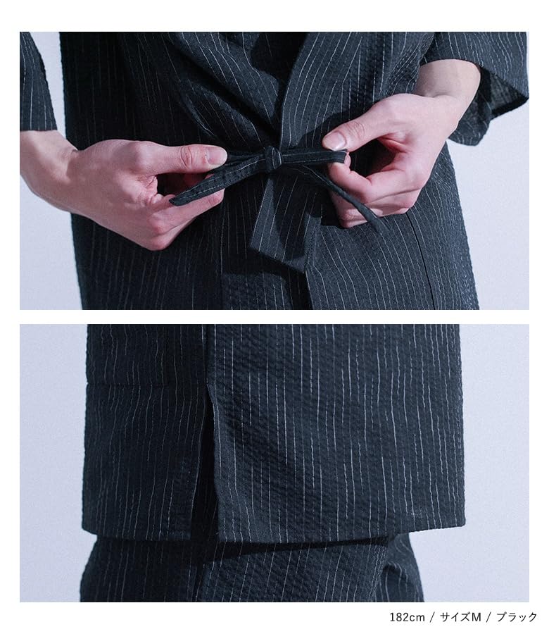 Oshare Walker Jinbei Original Perfect Day Plus Loose Samue Washable Top and Bottom Set n'OrLABEL Men's Shijira-Weave Set, Design, Father's Gift,