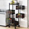 Kitchen Floor-Standing Multi-Layer Snack, Fruit & Vegetable Rotating Storage Trolley