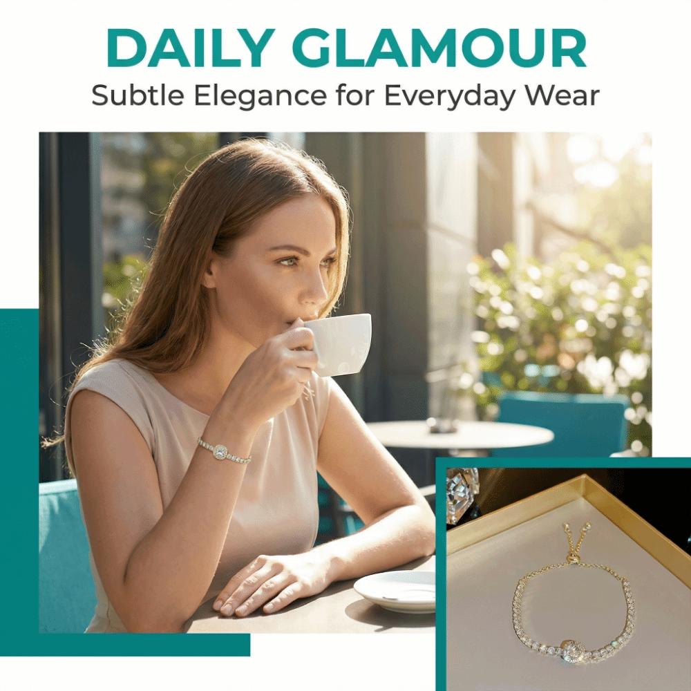 Adjustable Women Crystal Hand Bracelet Waterproof Friendship Bracelet Valentine's Day Bangle  Gifts