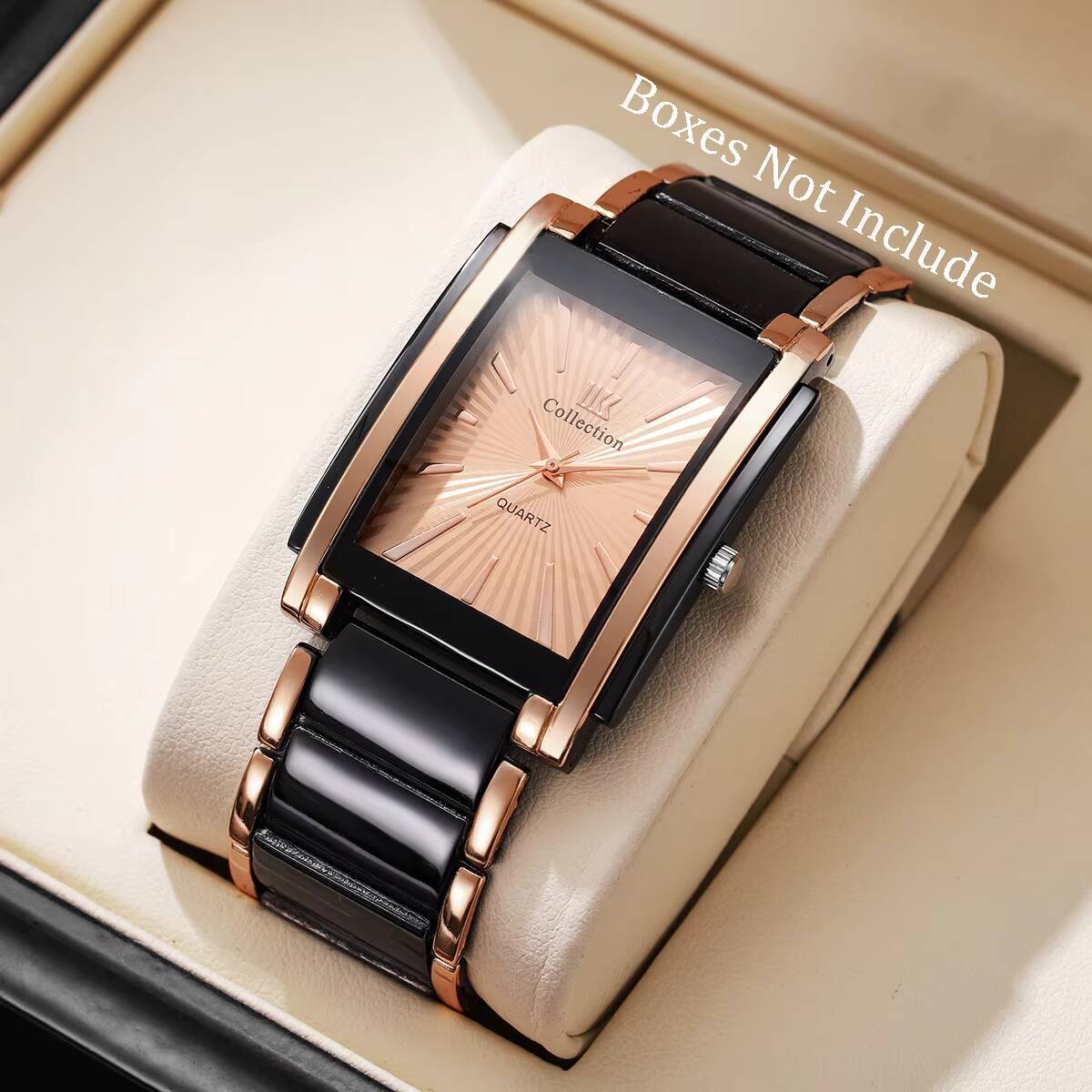 

Luxury Rectangle Men Business Watches Stainless Steel Strap Quartz Wristwatch Reloj Hombre