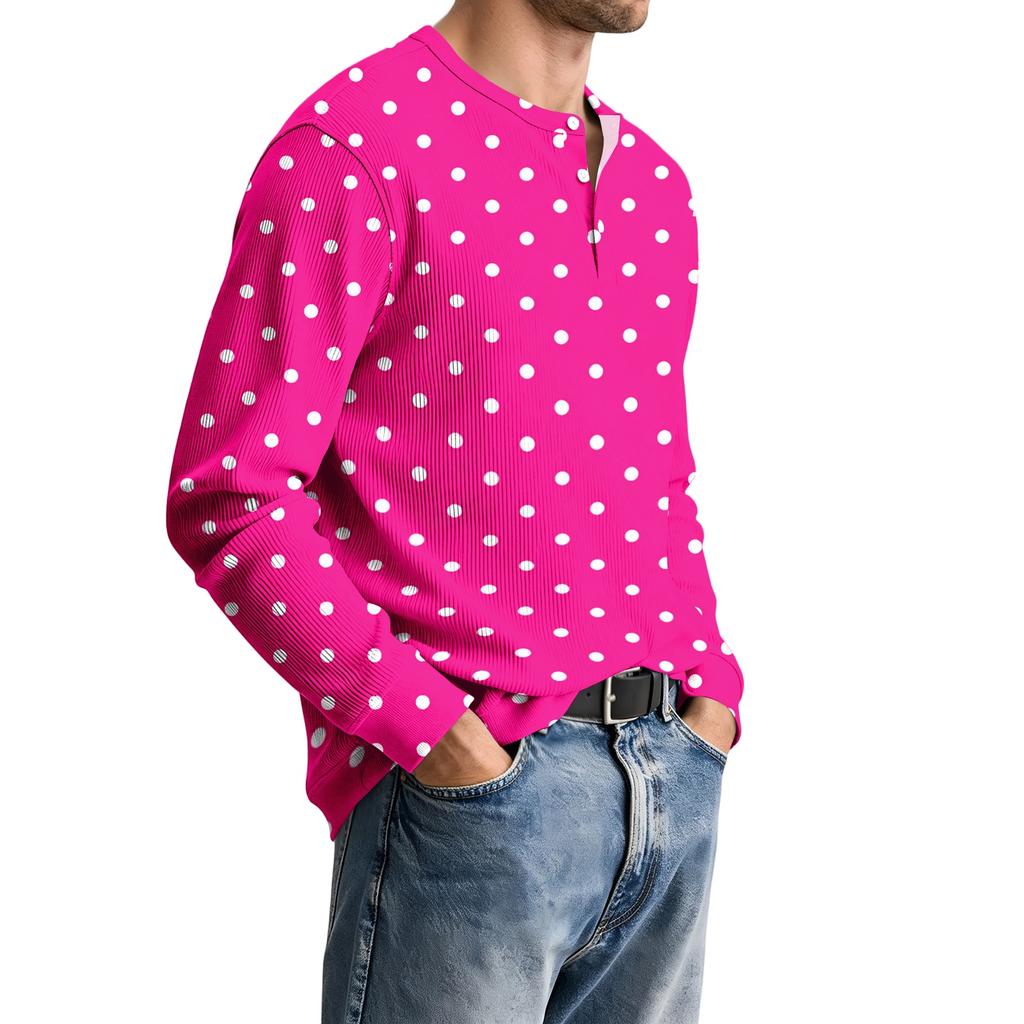Men's Long Sleeve Crewneck T-Shirt Ribbed Knit Casual Top for Everyday Wear and Layering