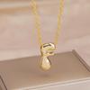 Charming Chubby Brass Polished 26-Letter Silver Pendant Necklace for Women